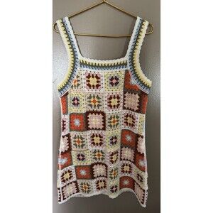 Talulah Crochet granny square mini dress festival concert hippie Boho M/L